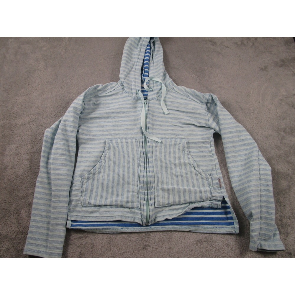Columbia Jacket Womens Small Blue Striped Full Zip Outdoor Long Sleeve Casual‎
